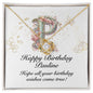 Happy Birthday Pauline v01 - 18K Yellow Gold Finish Love Knot Necklace