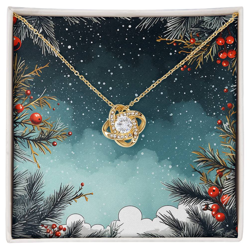 Christmas Background 124 - 18K Yellow Gold Finish Love Knot Necklace