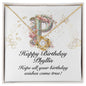 Happy Birthday Phyllis v01 - 18K Yellow Gold Finish Love Knot Necklace