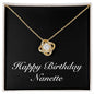Happy Birthday Nanette v2 - 18K Yellow Gold Finish Love Knot Necklace