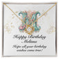 Happy Birthday Melissa v01 - 18K Yellow Gold Finish Love Knot Necklace