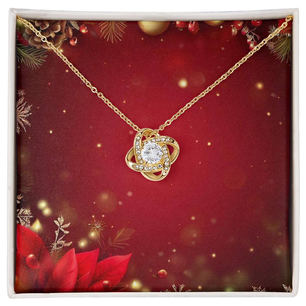 Christmas Background 099 - 18K Yellow Gold Finish Love Knot Necklace