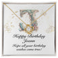 Happy Birthday Joann v01 - 18K Yellow Gold Finish Love Knot Necklace