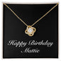Happy Birthday Mattie v2 - 18K Yellow Gold Finish Love Knot Necklace