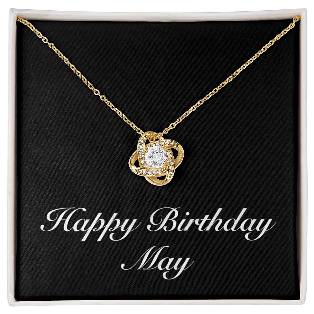 Happy Birthday May v2 - 18K Yellow Gold Finish Love Knot Necklace
