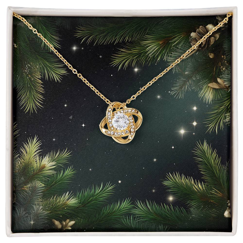 Christmas Background 112 - 18K Yellow Gold Finish Love Knot Necklace