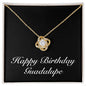 Happy Birthday Guadalupe v2 - 18K Yellow Gold Finish Love Knot Necklace