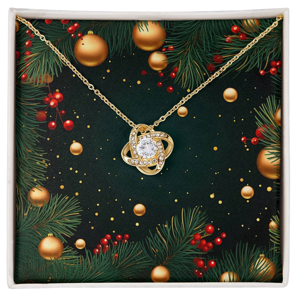 Christmas Background 118 - 18K Yellow Gold Finish Love Knot Necklace