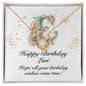 Happy Birthday Lori v01 - 18K Yellow Gold Finish Love Knot Necklace