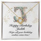 Happy Birthday Judith v01 - 18K Yellow Gold Finish Love Knot Necklace