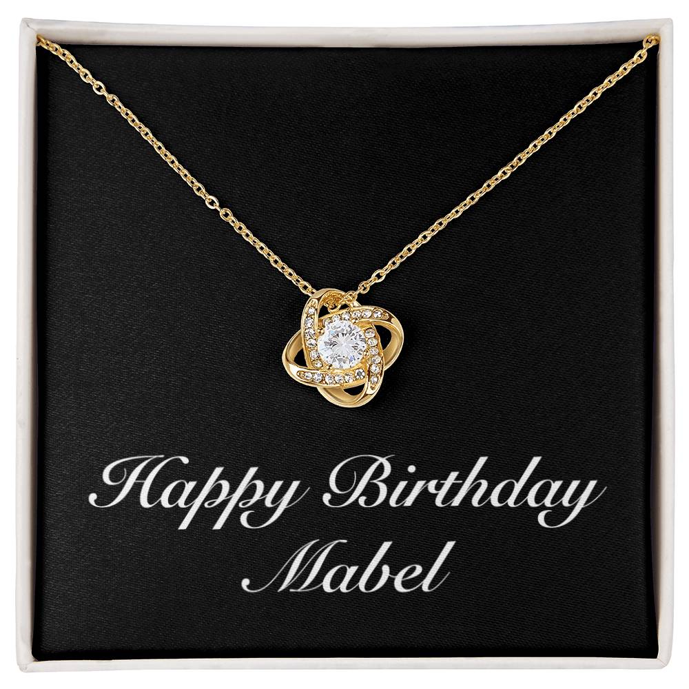 Happy Birthday Mabel v2 - 18K Yellow Gold Finish Love Knot Necklace