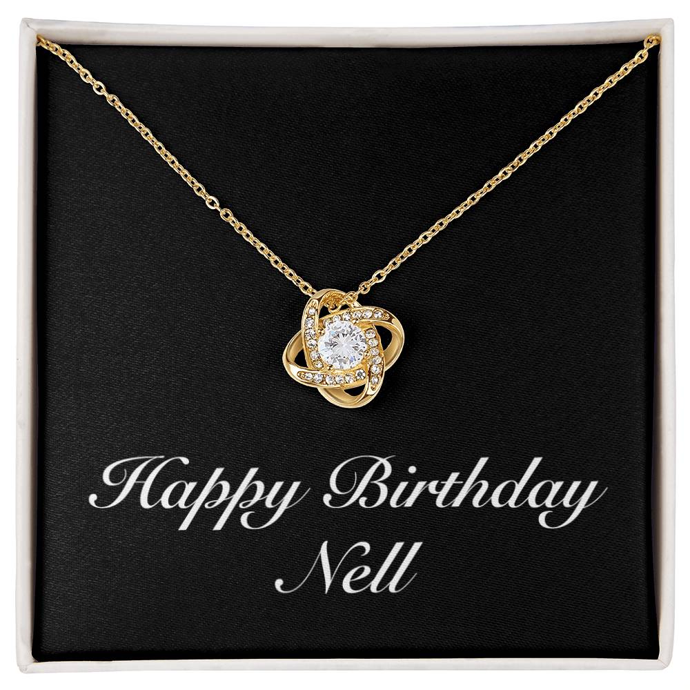 Happy Birthday Nell v2 - 18K Yellow Gold Finish Love Knot Necklace