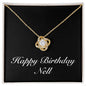 Happy Birthday Nell v2 - 18K Yellow Gold Finish Love Knot Necklace