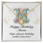 Happy Birthday Maria v01 - 18K Yellow Gold Finish Love Knot Necklace