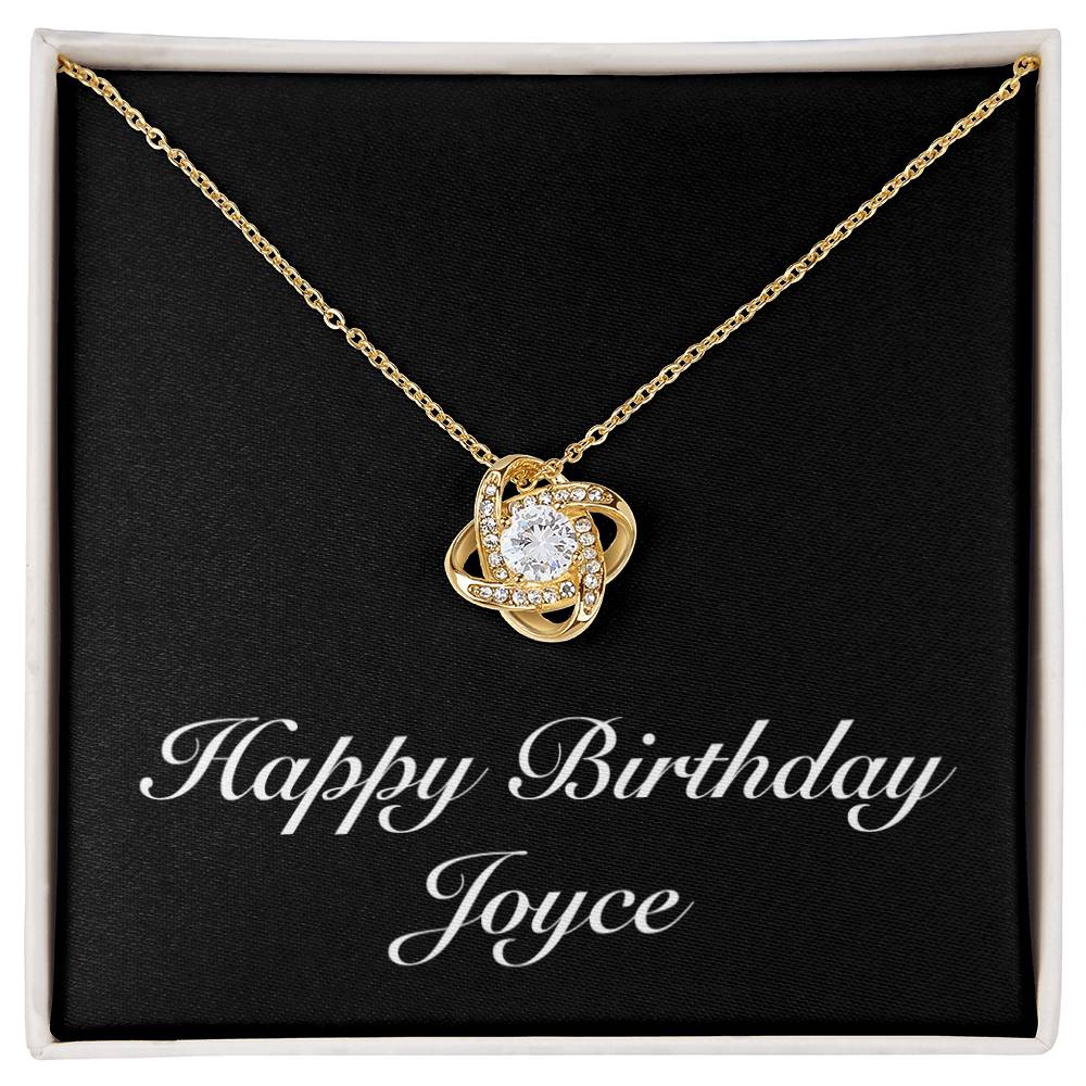 Happy Birthday Joyce v2 - 18K Yellow Gold Finish Love Knot Necklace