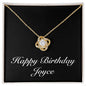 Happy Birthday Joyce v2 - 18K Yellow Gold Finish Love Knot Necklace