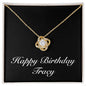 Happy Birthday Tracy v2 - 18K Yellow Gold Finish Love Knot Necklace