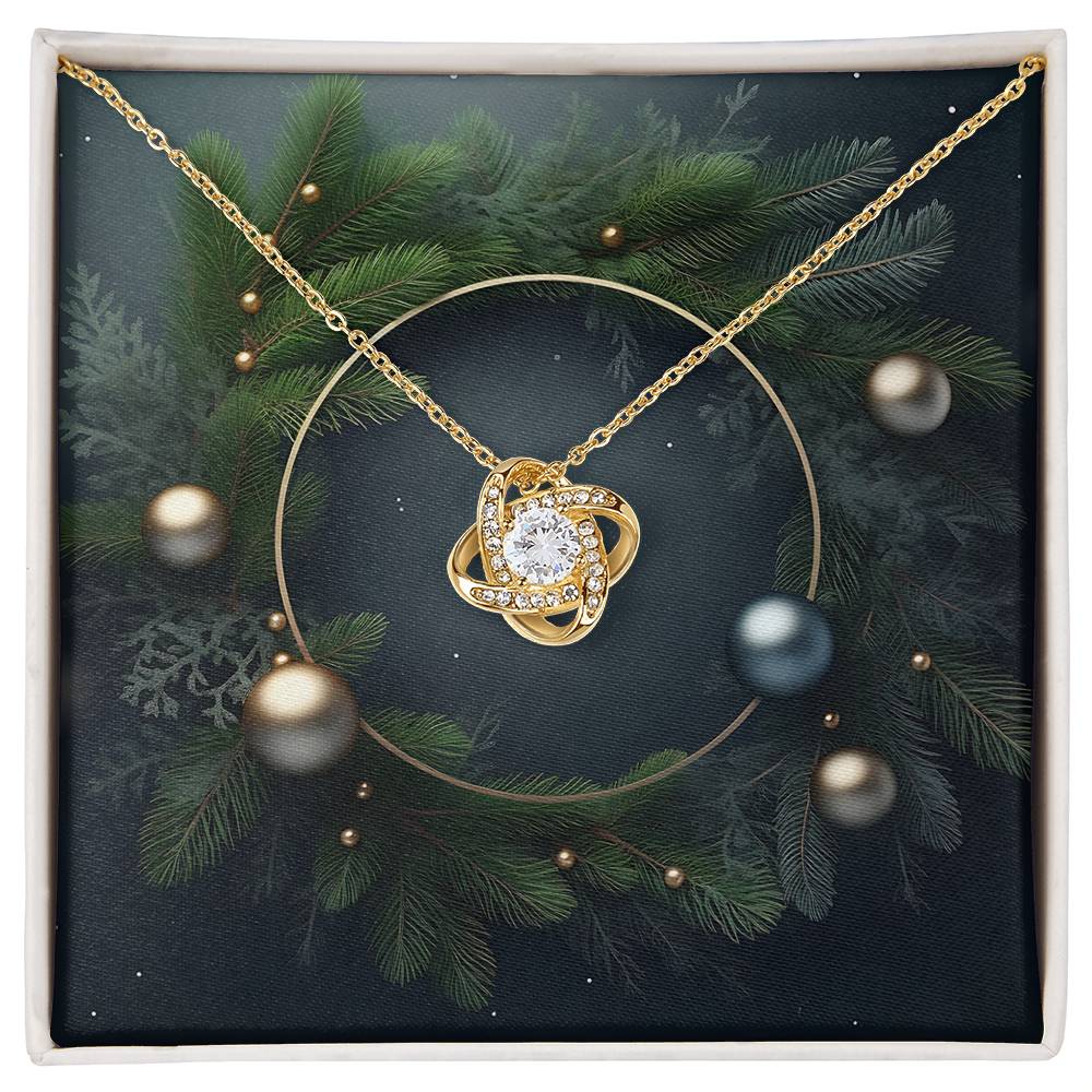 Christmas Background 108 - 18K Yellow Gold Finish Love Knot Necklace