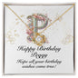 Happy Birthday Peggy v01 - 18K Yellow Gold Finish Love Knot Necklace