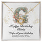 Happy Birthday Gloria v01 - 18K Yellow Gold Finish Love Knot Necklace