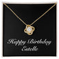 Happy Birthday Estelle v2 - 18K Yellow Gold Finish Love Knot Necklace