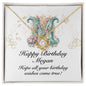 Happy Birthday Megan v01 - 18K Yellow Gold Finish Love Knot Necklace