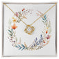 Boho Flowers Wreath Watercolor 16 - 18K Yellow Gold Finish Love Knot Necklace