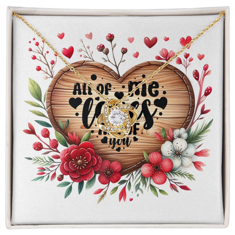 All of Me Loves All of You - 18K Yellow Gold Finish Love Knot Necklace