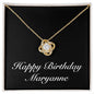 Happy Birthday Maryanne v2 - 18K Yellow Gold Finish Love Knot Necklace
