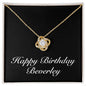 Happy Birthday Beverley v2 - 18K Yellow Gold Finish Love Knot Necklace