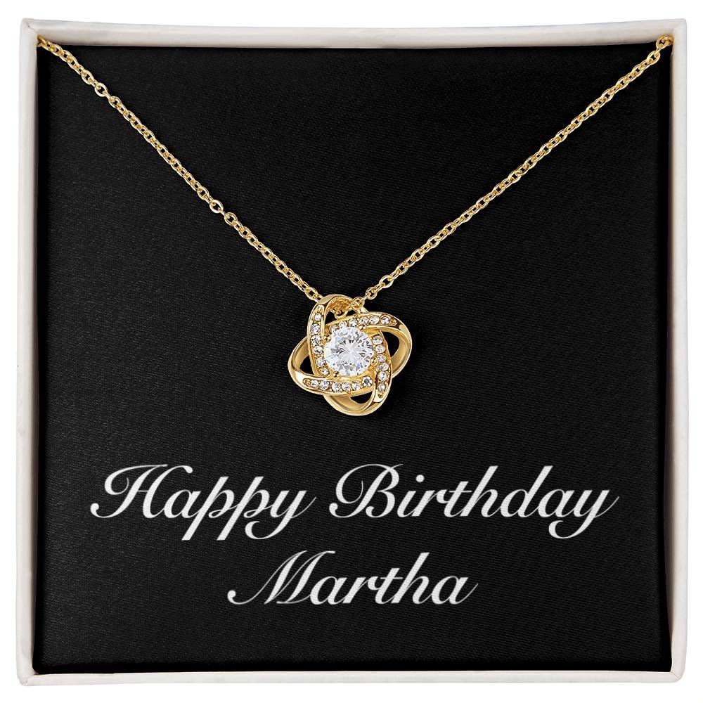 Happy Birthday Martha v2 - 18K Yellow Gold Finish Love Knot Necklace