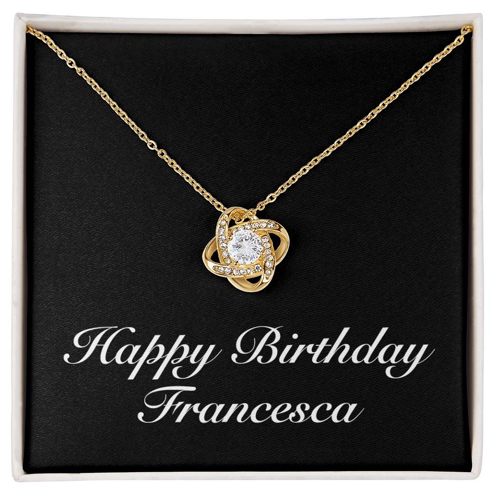 Happy Birthday Francesca v2 - 18K Yellow Gold Finish Love Knot Necklace
