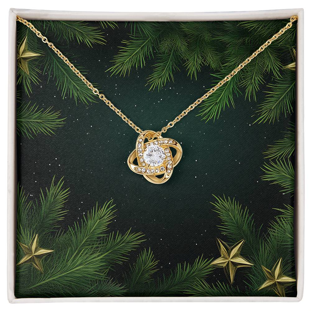 Christmas Background 113 - 18K Yellow Gold Finish Love Knot Necklace