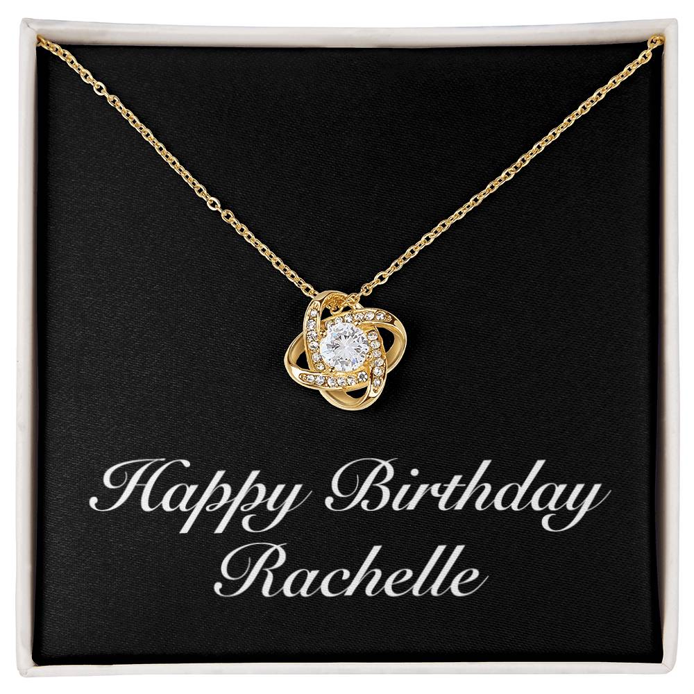Happy Birthday Rachelle v2 - 18K Yellow Gold Finish Love Knot Necklace