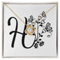 Botanical Monogram H - 18K Yellow Gold Finish Love Knot Necklace