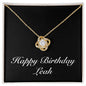 Happy Birthday Leah v2 - 18K Yellow Gold Finish Love Knot Necklace