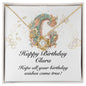 Happy Birthday Clara v01 - 18K Yellow Gold Finish Love Knot Necklace
