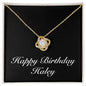 Happy Birthday Haley v2 - 18K Yellow Gold Finish Love Knot Necklace