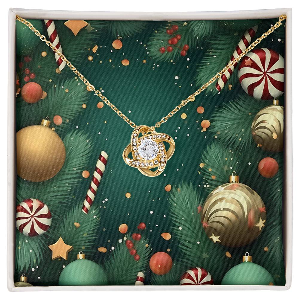Christmas Background 129 - 18K Yellow Gold Finish Love Knot Necklace