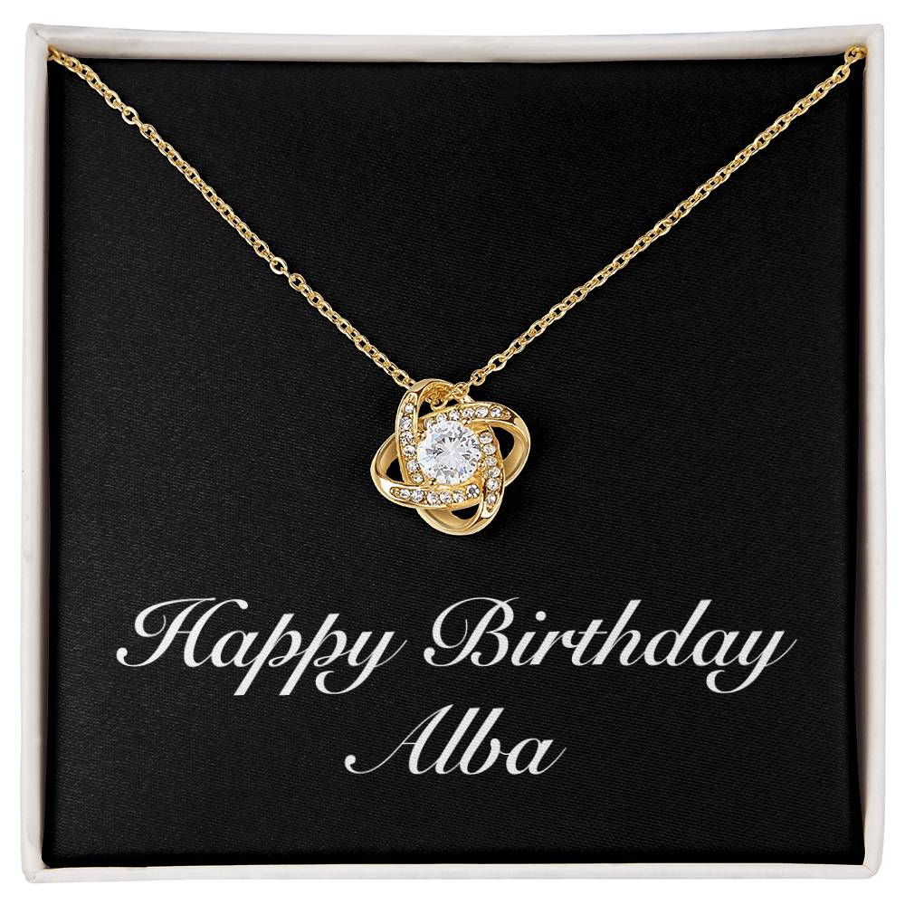 Happy Birthday Alba v2 - 18K Yellow Gold Finish Love Knot Necklace