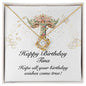 Happy Birthday Tina v01 - 18K Yellow Gold Finish Love Knot Necklace
