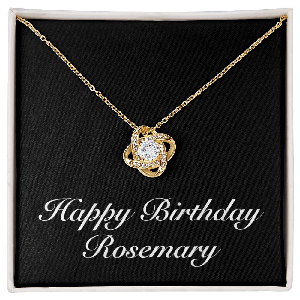 Happy Birthday Rosemary v2 - 18K Yellow Gold Finish Love Knot Necklace