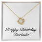 Happy Birthday Dorinda - 18K Yellow Gold Finish Love Knot Necklace