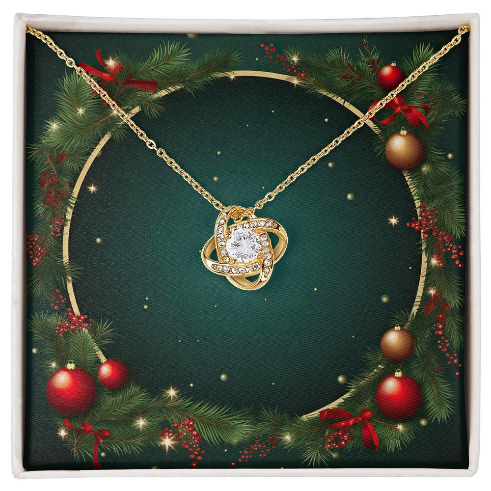 Christmas Background 069 - 18K Yellow Gold Finish Love Knot Necklace