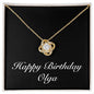 Happy Birthday Olga v2 - 18K Yellow Gold Finish Love Knot Necklace