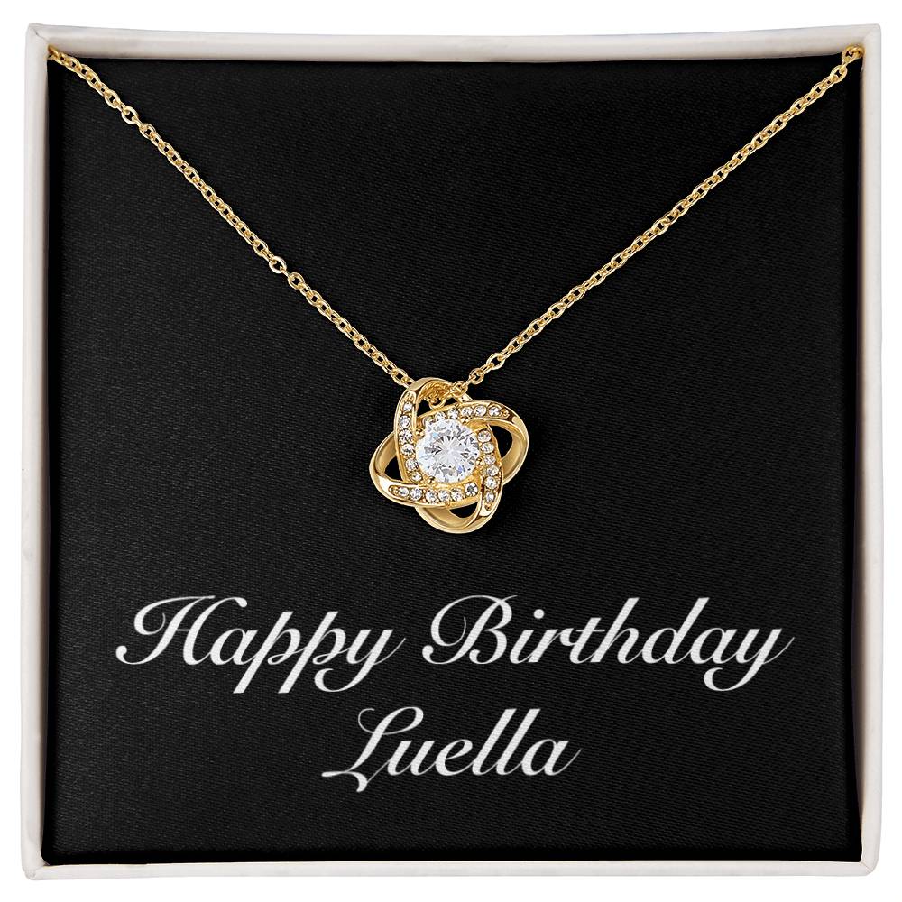 Happy Birthday Luella v2 - 18K Yellow Gold Finish Love Knot Necklace