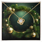 Christmas Background 101 - 18K Yellow Gold Finish Love Knot Necklace