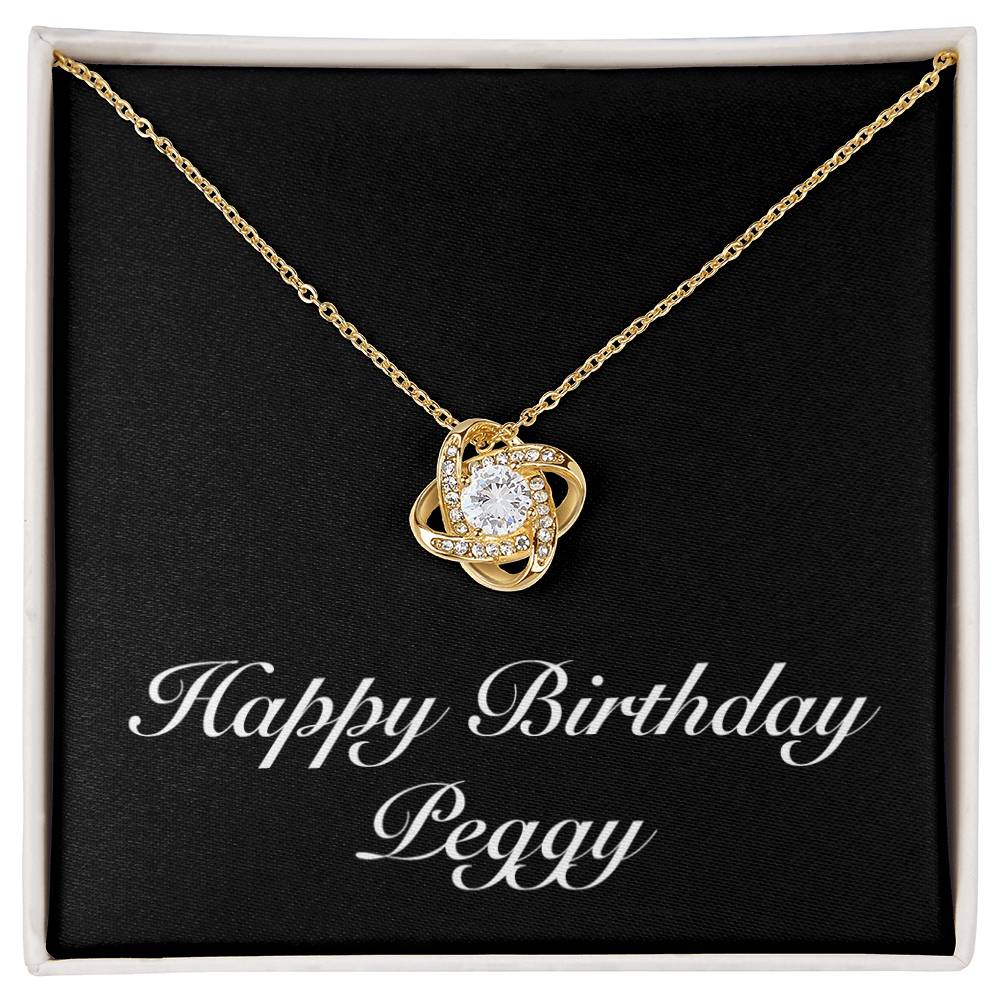 Happy Birthday Peggy v2 - 18K Yellow Gold Finish Love Knot Necklace