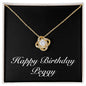Happy Birthday Peggy v2 - 18K Yellow Gold Finish Love Knot Necklace