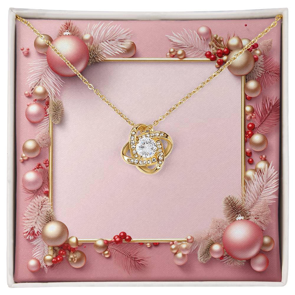 Christmas Background 002 - 18K Yellow Gold Finish Love Knot Necklace